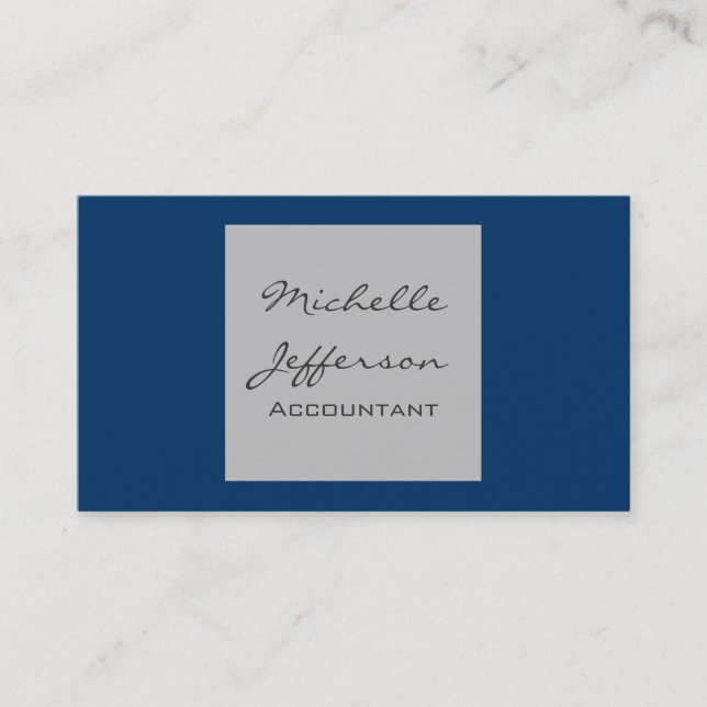 Blue Gray Contemporary Accountant Business Card Visitenkarte (Vorderseite)