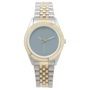Blue Gray Cross Armbanduhr