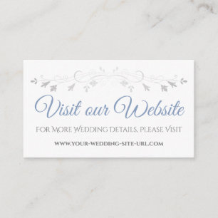 Blue Gray Elegant Wedding Besuchen Sie unsere Webs Begleitkarte