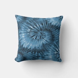 Blue Gray Gefärbte Krawatte Sternexplosion Spiral  Kissen