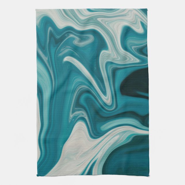 Blue & Gray Marble Geschirrtuch (Vertikal)