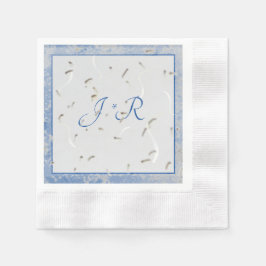 Blue & Gray Marble Monogramed Napkins Serviette