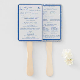 Blue & Gray Marble Nuptial Mass Set Fans Fächer