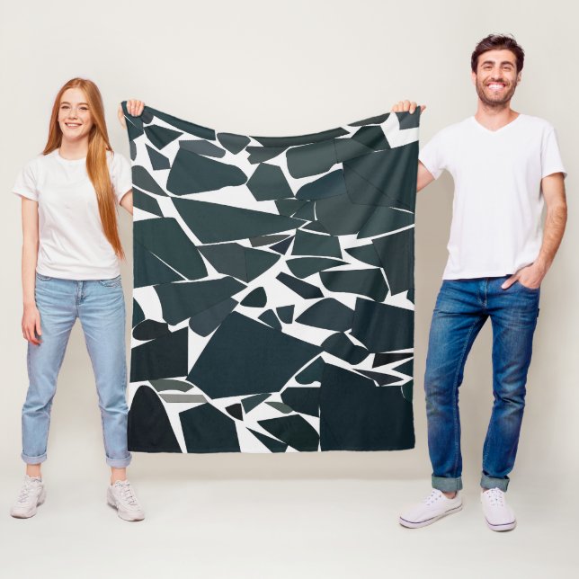 Blue Gray Modern Geometric Fleecedecke (Beispiel)