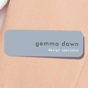 Blue Gray Modern Minimalistisch Simple Scandi Namensschild