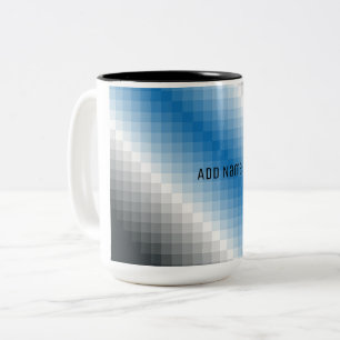 Blue Gray Pixel personalisierte Mug Zweifarbige Tasse