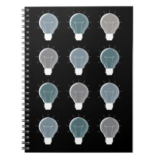 Blue Gray Simple Lightbulb Skandinavier Wiederholu Notizblock