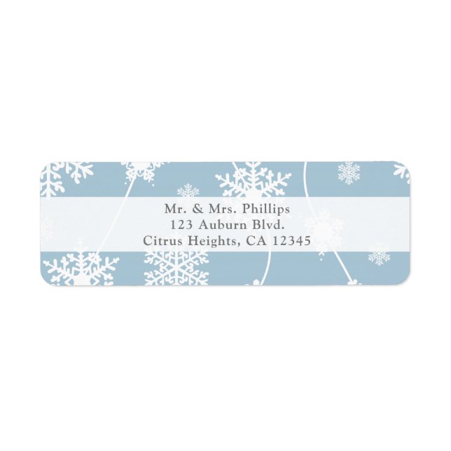 Blue Gray Snowflakes Winter Wonderland Urlaub (Vorne)