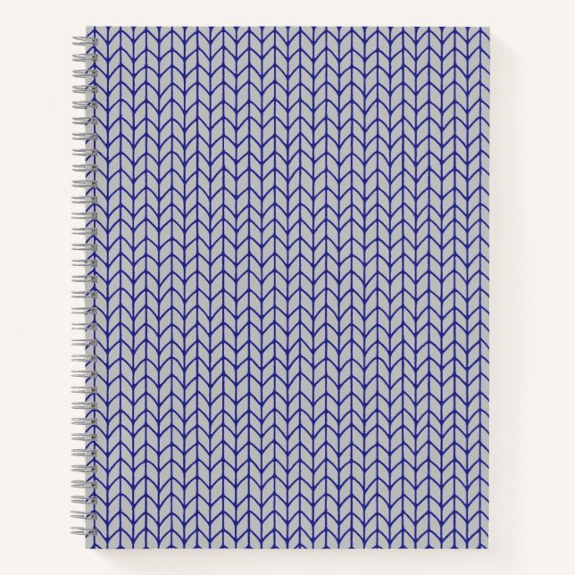 BLUE GRAY STRICK 8.5"x11" SpiralNotebook Notizbuch (Vorderseite)