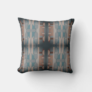 Blue Gray Tan Charcoal Südwest Look Large Mosaik Kissen