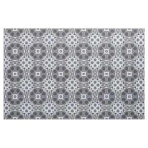 Blue Gray Violet Floral Bali Batik Muster Stoff