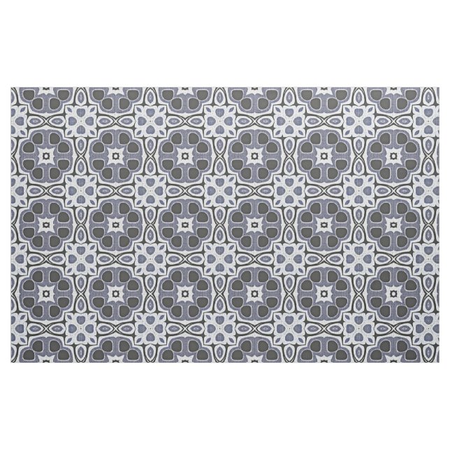 Blue Gray Violet Floral Bali Batik Muster Stoff (Fat Quarter (45,7 x 55,9 cm))