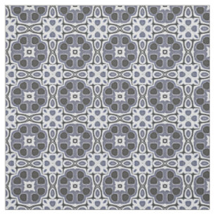 Blue Gray Violet Floral Bali Batik Muster Stoff