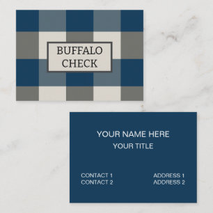 Blue Gray White Buffalo Karo Visitenkarte