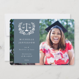 Blue-Gray + White Law Scales Laurel Wreath Foto Ankündigung