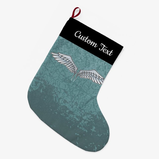 Blue-Gray Wings Christmas Strumpf Großer Weihnachtsstrumpf (Vorderansicht (hängend))