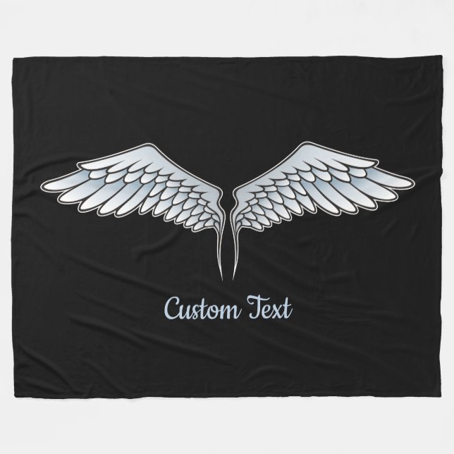 Blue-Gray Wings Fleece Blanket (Vorderseite (Horizontal))
