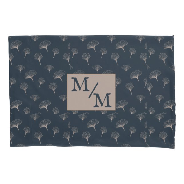 Blue Gray Wrotish Iron Gingko Kissenbezug (Vorderseite)