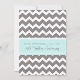 Blue Gray Zickzack 25 Jahre Einladung
