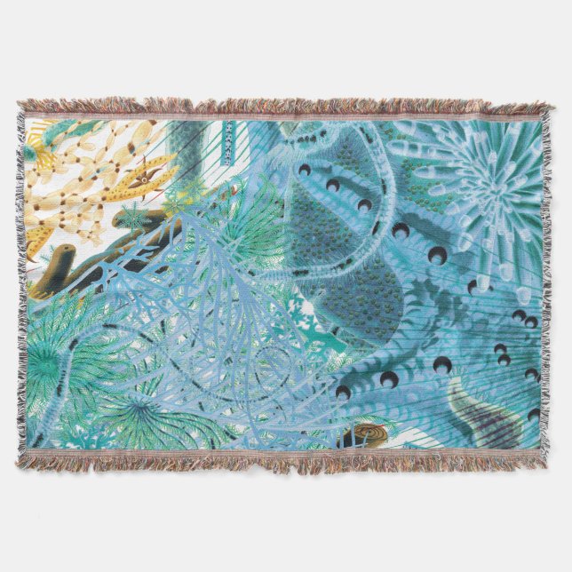 Blue Great Barrier Reef Echinodermie | VINTAG Decke (Vorderseite)