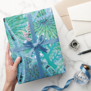 Blue Great Barrier Reef Echinodermie   VINTAG Geschenkpapier