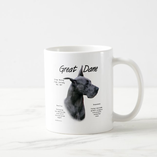 Blue Great Dane History Design Kaffeetasse (Rechts)