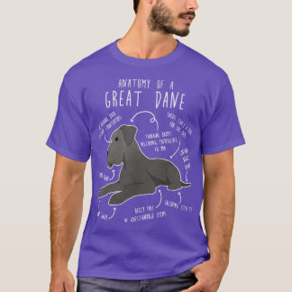 Blue Great Dane Hund Anatomie T-Shirt