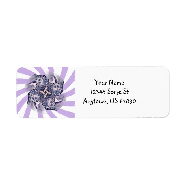 Blue Great Dane Pinwheel Labels (Vorne)