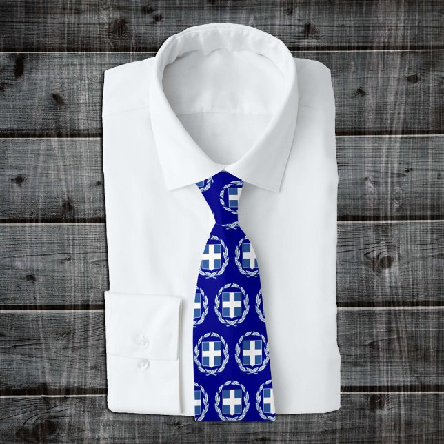 Blue Greece Emblem fashion Krawatte, griechische F Krawatte (Von Creator hochgeladen)