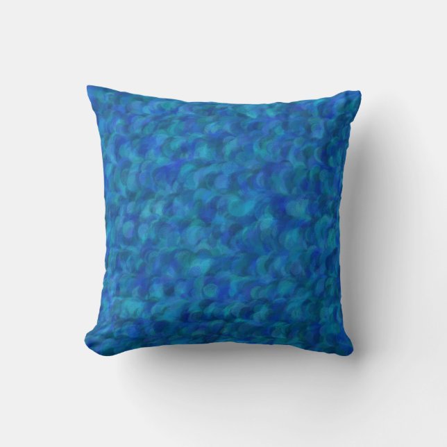 Blue Green Abstract Seamless Pattern Kissen (Vorderseite)