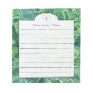 Blue Green Abstrakt Art Custom Idea List Notizblock
