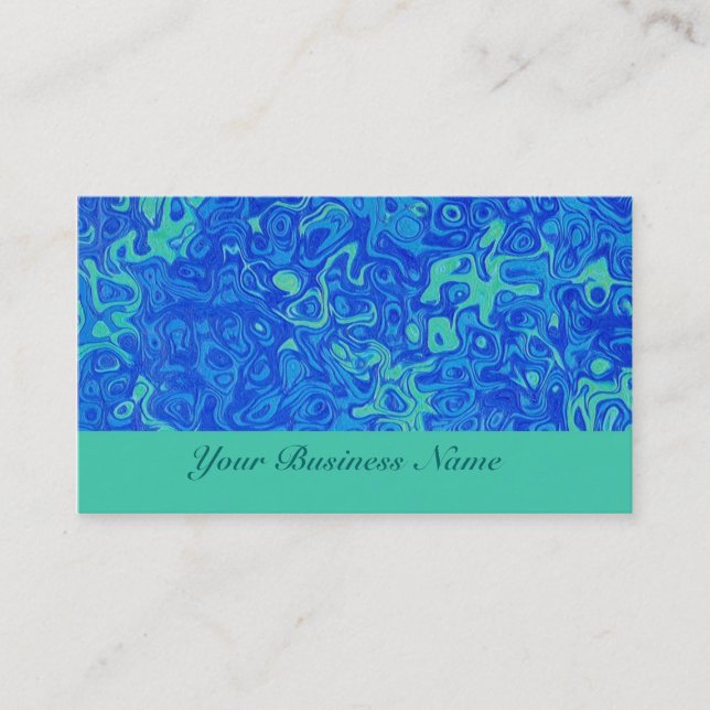 Blue, Green Abstrakt Business Card Visitenkarte (Vorderseite)