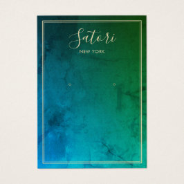 Blue Green Abstrakt Script Earring Display