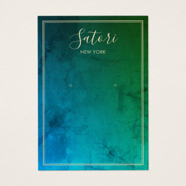 Blue Green Abstrakt Script Earring Display (Vorderseite)