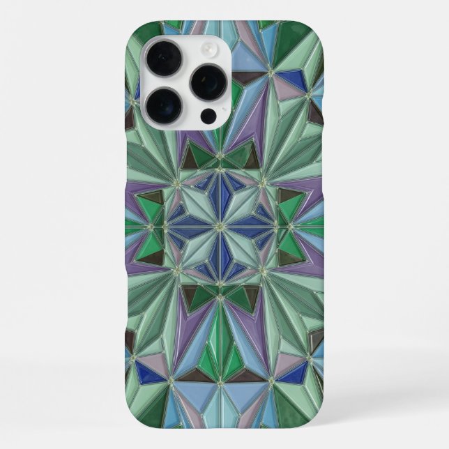 blue green accents iPhone 16 pro max hülle (Rückseite)