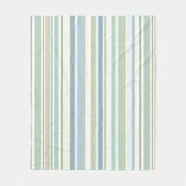 Blue Green and white stripes Fleecedecke