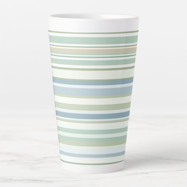 Blue Green and white stripes Milchtasse (Vorderseite)
