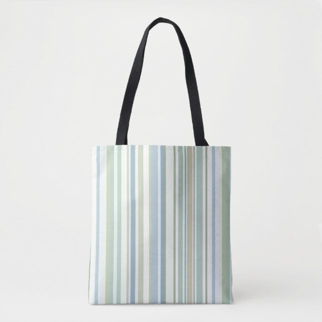 Blue Green and white stripes Tasche (Vorderseite)