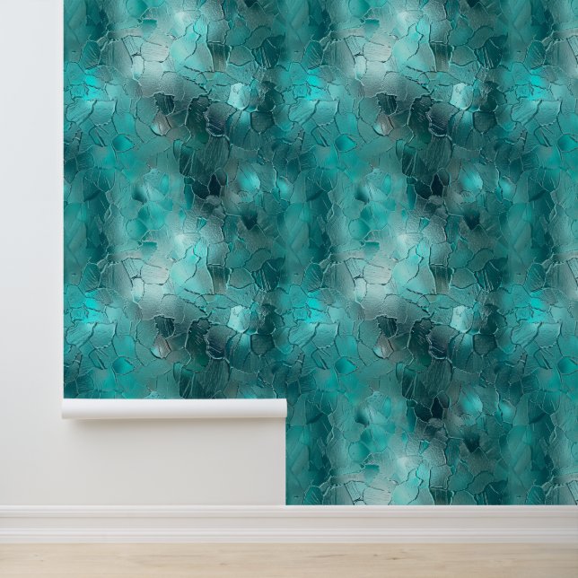 Blue Green Aqua Abstrakt Tapete (Anwendung)