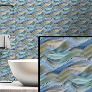 Blue Green Aqua Abstrakt Waves Tapete