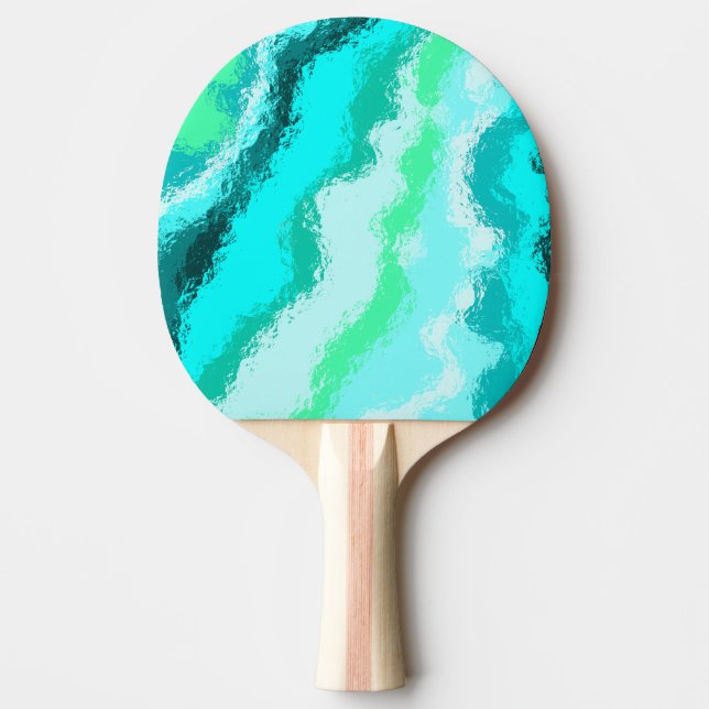 Blue Green Aqua Painterly Scumbled Look Tischtennis Schläger (Vorderseite)