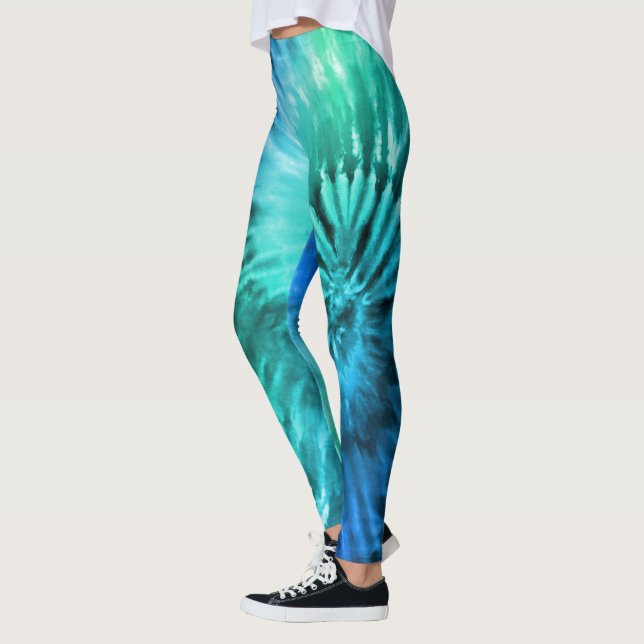 Blue Green & Aquamarin Psychedelic Sternexplosion  Leggings (Links)