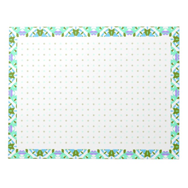 Blue Green Back to School Dot Grid BuJo Planner Notizblock (Vorderseite)