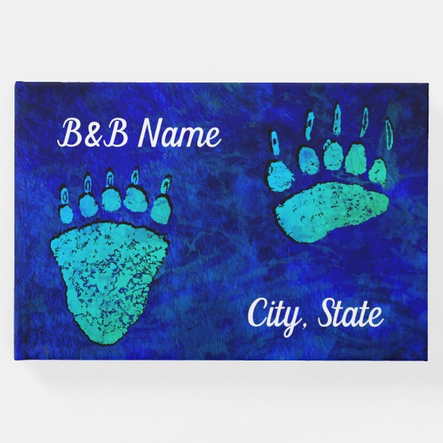 Blue Green Bear Paws - Gästebuch (Vorderseite)