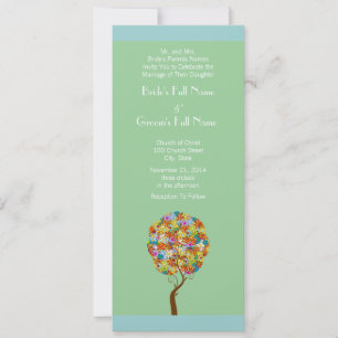 Blue Green Blume Liebe Tree Einladung Hochzeit