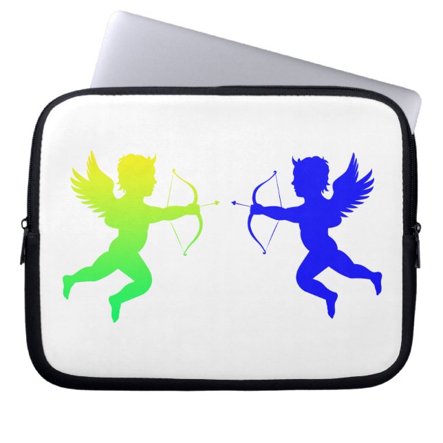 Blue Green Boy Angles Neoprene Laptop Sleeve (Vorderseite)