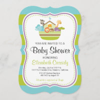 Blue Green, Bracket Noahs Ark Baby Dusche laden ei