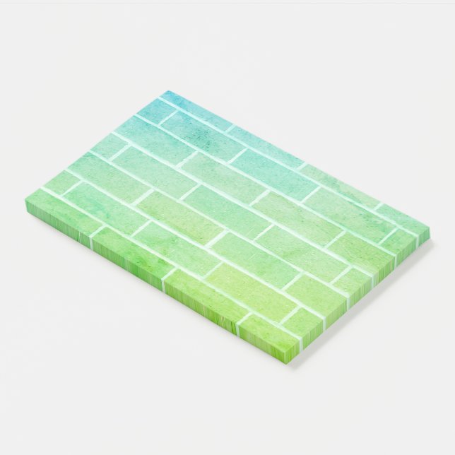 Blue Green Brick Post-it Klebezettel (angewinkelt)