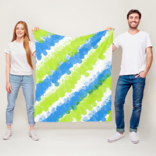 Blue & Green Bright Spritzer Fleecedecke