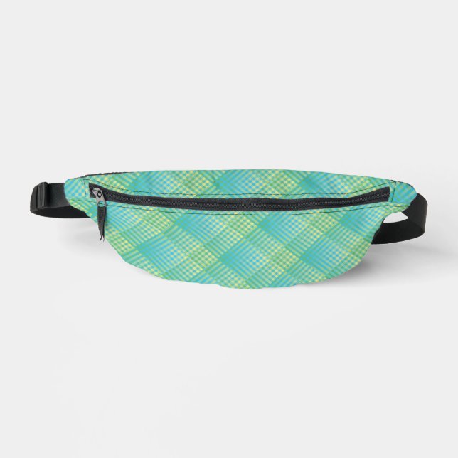 Blue Green Checker Abstract Pattern (Recto)